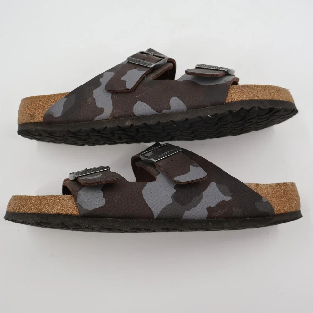 Birkenstock Arizona Sandal Mens 45 Camouflage Brown Soft Footbed Slide Buckle